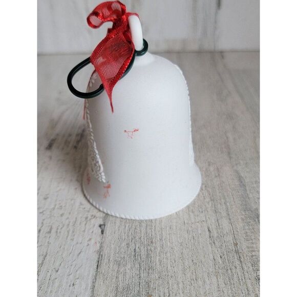 Hallmark 2008 porcelain Bell ornament Xmas tree white - Picture 6 of 8